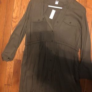Army Green 3/4 sleeve Old Navy Dress
